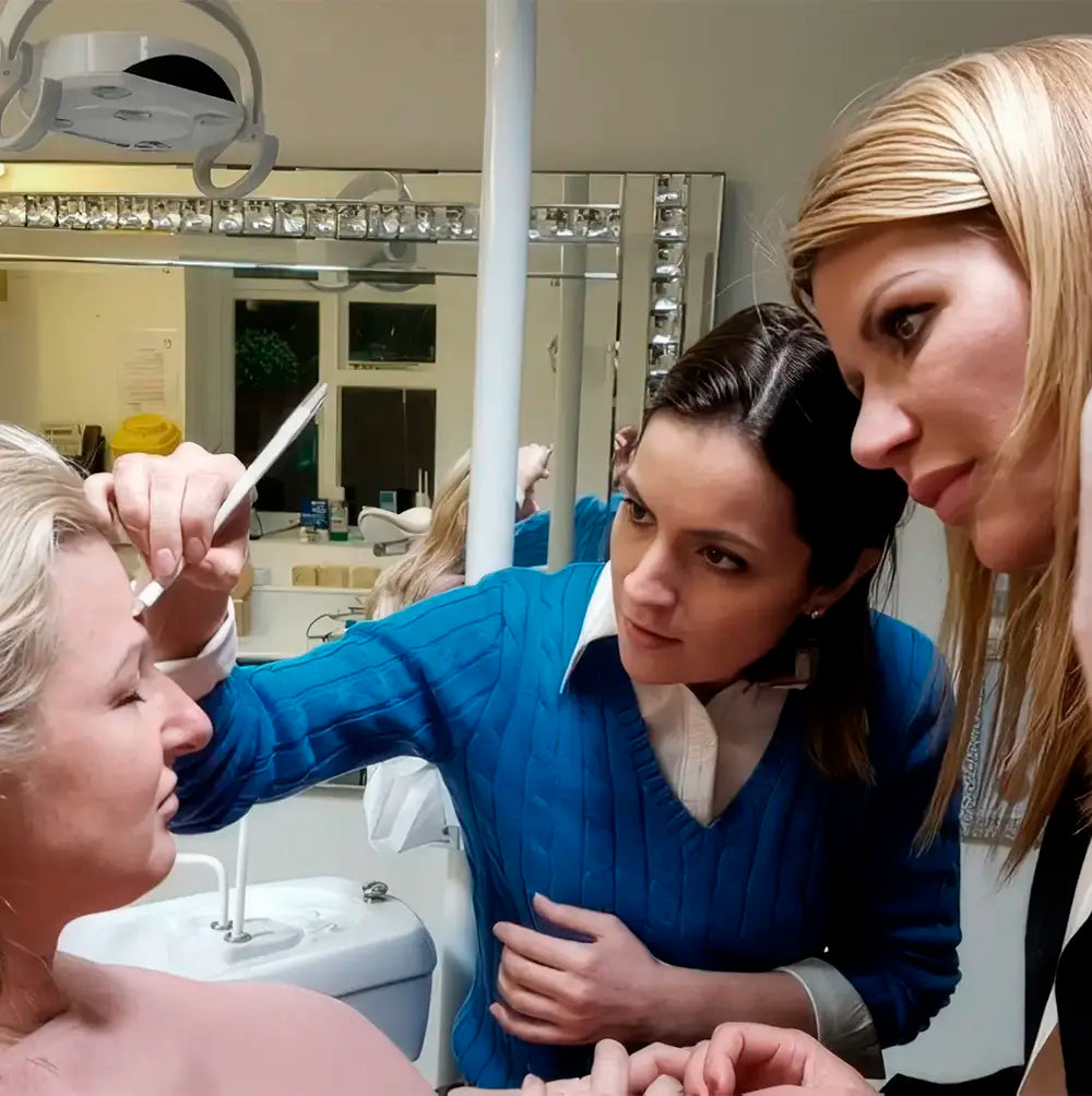 Portrait of Dr Ivona Igerc (Dr. Ivy) London performing a treatment